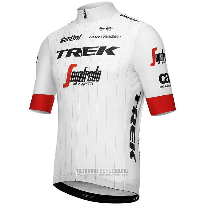2018 Fahrradbekleidung Trek Segafredo Tour de France Wei Rot Trikot Kurzarm und Tragerhose